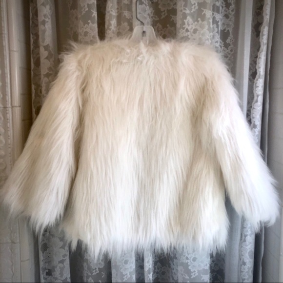 LANSHIFEI * NWOT Boutique Snow White Winter Faux Fur Jacket - Picture 3 of 5